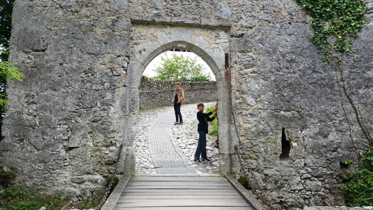 The entrance to Bled Castle