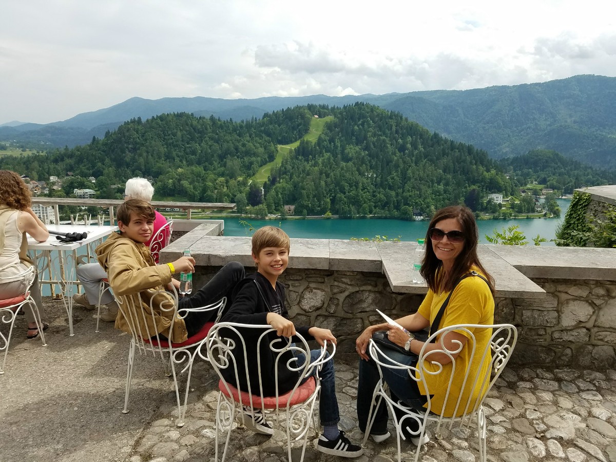 Taking in the view from Bled Castle
