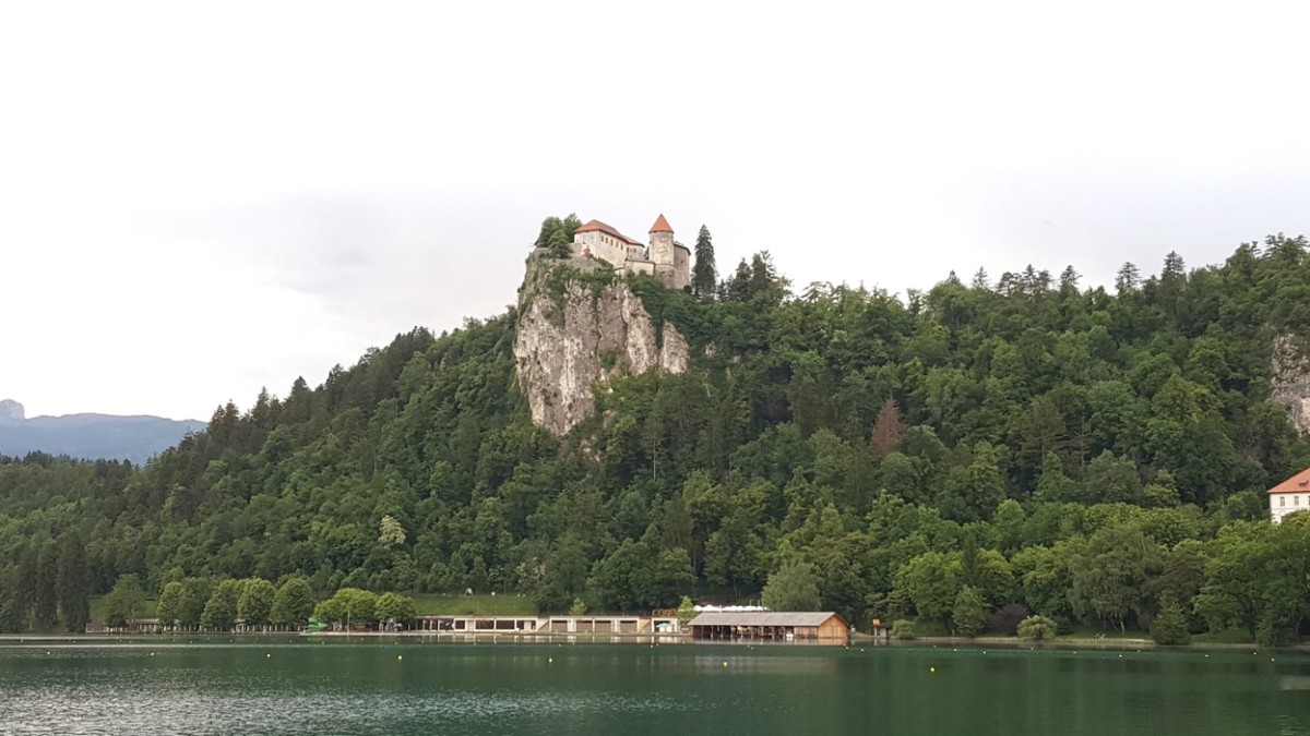 Bled Castle sits high above the lake