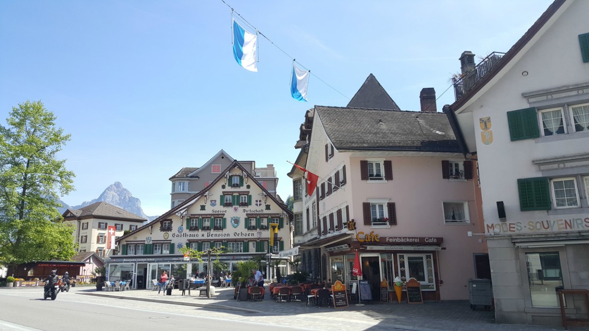 The quaint town of Brunnen, Switzerland